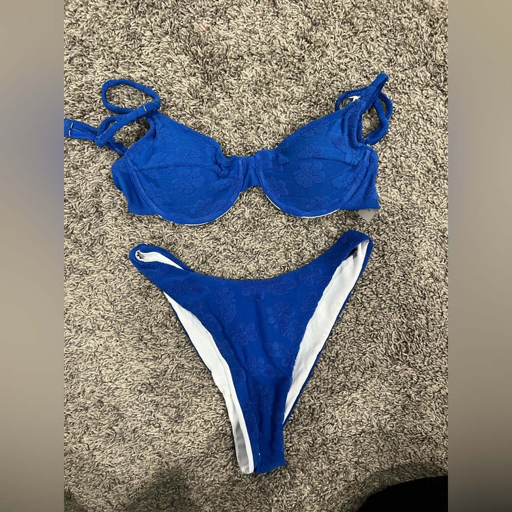 Blue Floral Bikini Set